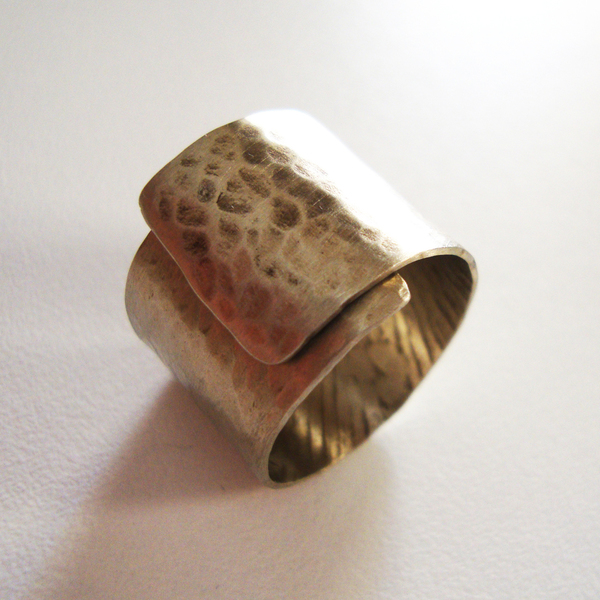 Σφυρήλατο δαχτυλίδι "So simple" - αλπακάς, χειροποίητα, μεγάλα, αυξομειούμενα, φθηνά