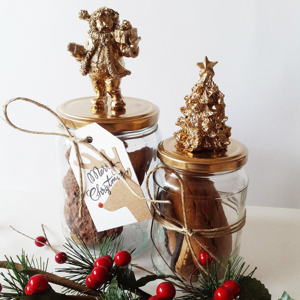 Santa cookie jar set - διακοσμητικό, πλαστικό, κουζίνα, δώρο, χριστουγεννιάτικα δώρα, στολισμός τραπεζιού - 2