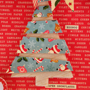 Χριστουγεννιάτικο καδράκι "Ho Ho Ho" - ξύλο, ιδιαίτερο, μοναδικό, πίνακες & κάδρα, χαρτί, δέντρα, δώρο, διακόσμηση, χριστουγεννιάτικο, διακοσμητικά, για παιδιά - 4