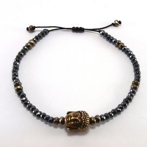 Buddha bracelet - ημιπολύτιμες πέτρες, chic, fashion, charms, κορδόνια, χάντρες, boho, ethnic, μπρούντζος, αυξομειούμενα - 2