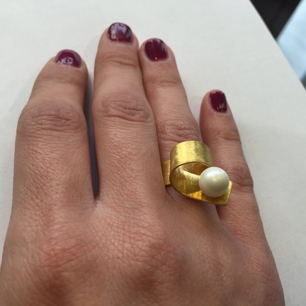 δαχτυλίδι ζωηρή κορδέλα - statement, κορδέλα, επιχρυσωμένα, ασήμι 925, minimal, σταθερά, μεγάλα - 5