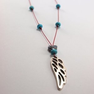 feather in the wind - μετάξι, chic, charms, φτερό, αιματίτης, μέταλλο, κορδόνια, μακριά, boho