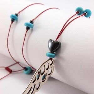 feather in the wind - μετάξι, chic, charms, φτερό, αιματίτης, μέταλλο, κορδόνια, μακριά, boho - 5
