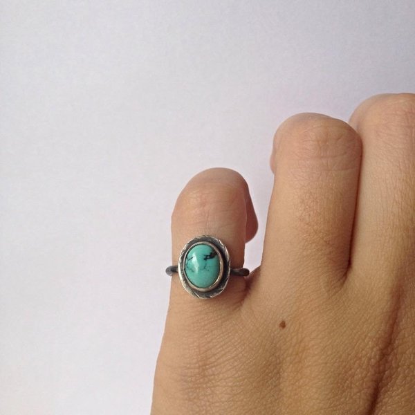 Chevalier Turquoise Ring | Τιρκουάζ, ασήμι 925 - ημιπολύτιμες πέτρες, chic, handmade, κλασσικό, chevalier, ασήμι 925, ανοιξιάτικο, χειροποίητα, romantic, καθημερινό, all day, δωράκι, personalised, μικρά, boho, αυξομειούμενα - 4