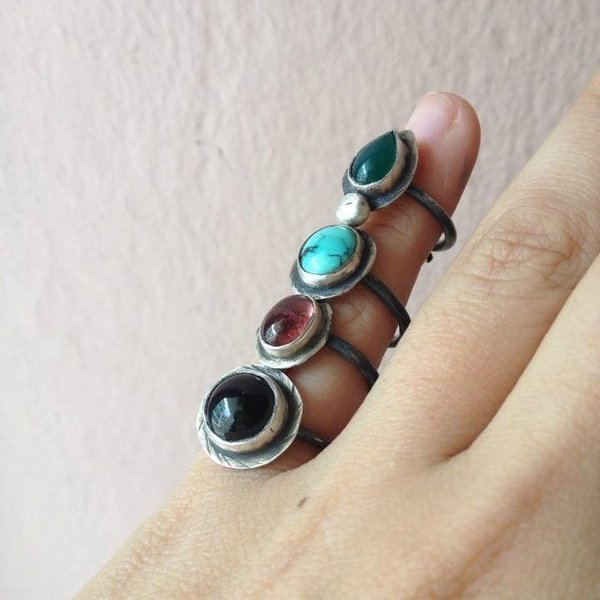 Chevalier Turquoise Ring | Τιρκουάζ, ασήμι 925 - ημιπολύτιμες πέτρες, chic, handmade, κλασσικό, chevalier, ασήμι 925, ανοιξιάτικο, χειροποίητα, romantic, καθημερινό, all day, δωράκι, personalised, μικρά, boho, αυξομειούμενα - 5