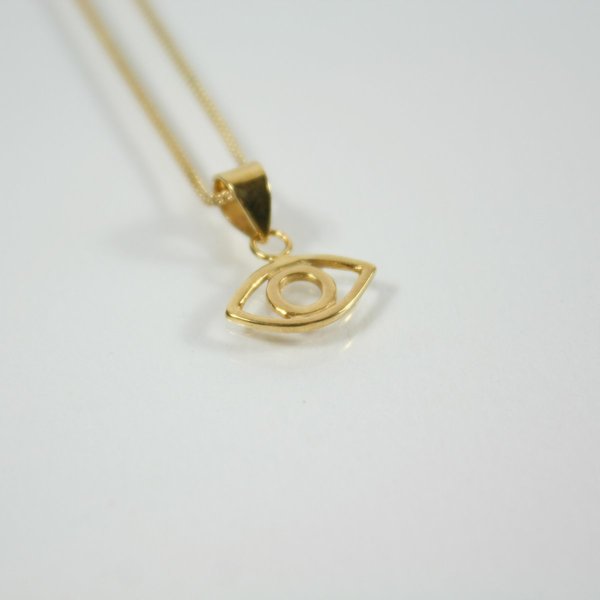 Chain gold plated necklace - αλυσίδες, chic, charms, γυναικεία, επιχρυσωμένα, δώρο, μάτι