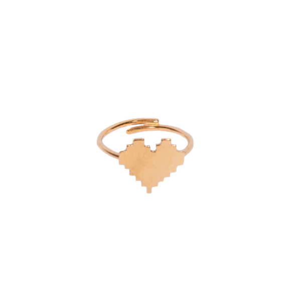 "Pixel heart" II Gold - αυξομειούμενα, επιχρυσωμένα, ασήμι 925, minimal, φθηνά