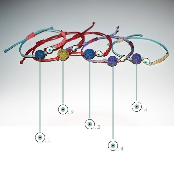 colorful eye bracelet - charms, κερωμένα κορδόνια, κορδόνια, χειροποίητα, μάτι, minimal, αυξομειούμενα, φθηνά - 2
