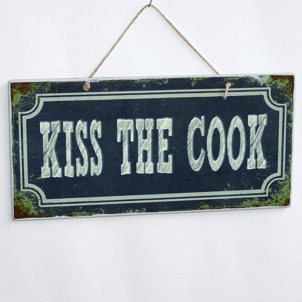 Kiss the cook - εκτύπωση, ξύλο, vintage, πίνακες & κάδρα, χαρτί, επιτοίχιο, χειροποίητα, πρωτότυπα δώρα