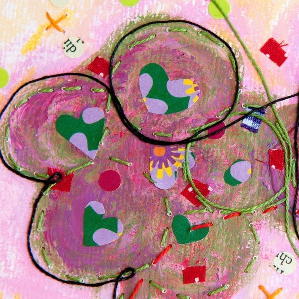 παιδικός πίνακας "it's raining words of love" - πίνακες & κάδρα, κορίτσι, χαρτί, όνομα - μονόγραμμα, ακρυλικό, κορδόνια, χειροποίητα, παιδικό δωμάτιο, παιδικά κάδρα - 3