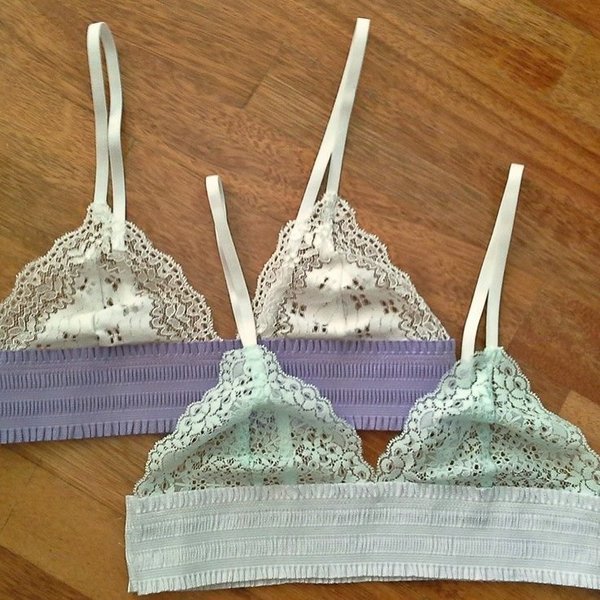 Δαντελένιο soft bralette με λάστιχο - γυναικεία, romantic, χειροποίητα, δαντέλα, δώρα αγίου βαλεντίνου - 2