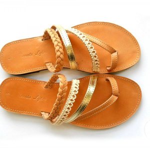 Limonita Sandals - δέρμα, δαντέλα, καλοκαιρινό, γυναικεία, σανδάλι, αρχαιοελληνικό, φλατ