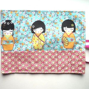 κασετίνα -νεσεσέρ γιαπωνέζα - βαμβάκι, καλοκαιρινό, ζωγραφισμένα στο χέρι, καλοκαίρι, κασετίνες, κορίτσι, τσάντα, χειροποίητα, θήκες, για όλες τις ώρες - 3