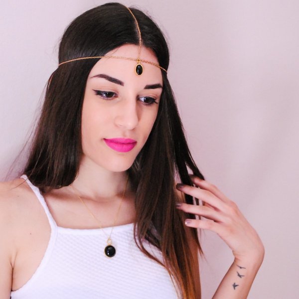 *Oval Headpiece* - chic, fashion, καλοκαίρι, ορείχαλκος, γεωμετρικά σχέδια, χειροποίητα, boho - 2