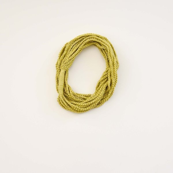 Cottony necklace - Lime - statement, βαμβάκι, chic, fashion, καλοκαιρινό, πλεκτό, crochet, βελονάκι, χειροποίητα, boho
