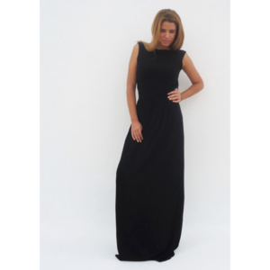 "Tinky" Black maxi dress - αμάνικο, γάμου - βάπτισης