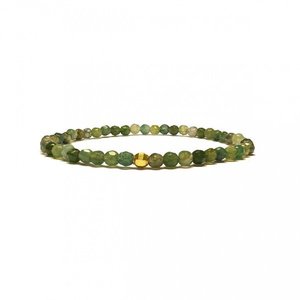 Moss Agate Bracelet - ημιπολύτιμες πέτρες, αχάτης, fashion, χάντρες, romantic, minimal, σταθερά, χεριού - 2