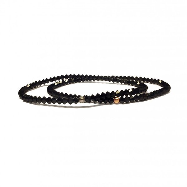 Black Swarovski Bracelet - ασήμι, βραδυνά, γυναικεία, ασήμι 925, ανδρικά, επάργυρα, χάντρες, rock, σταθερά