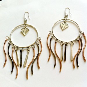 Boho Σκουλαρίκια "Boho my love" - statement, charms, ορείχαλκος, γεωμετρικά σχέδια, boho, rock, κρεμαστά, Black Friday, πολυέλαιοι