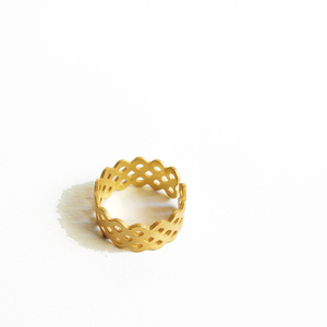 Lace motif, Χειροποίητο ασημένιο δαχτυλίδι, ανοικτό δαχτυλίδι, δαντέλα, επίχρυσο - chic, handmade, design, μοναδικό, μοντέρνο, επιχρυσωμένα, επιχρυσωμένα, ασήμι 925, χειροποίητα