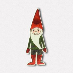 Gnome brooch - ζωγραφισμένα στο χέρι, πλαστικό, χειροποίητα