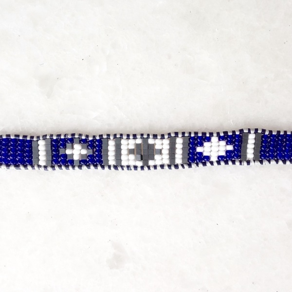 White on blue leather wrap bracelet - δέρμα, chic, handmade, καλοκαιρινό, μοναδικό, μοντέρνο, ανοιξιάτικο, αιματίτης, χειροποίητα, χάντρες, boho, ethnic - 3