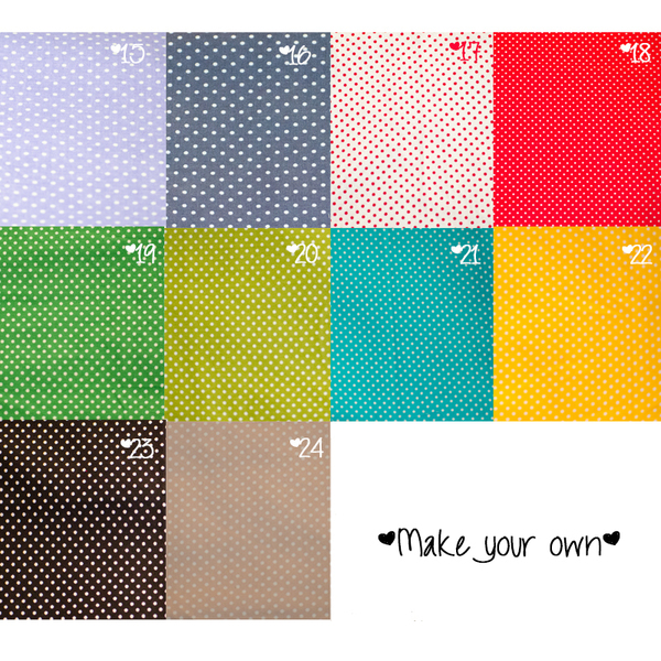 Σετ Ηair Bow Polka Dots Patterns Λαστιχάκια - ύφασμα, φιόγκος, πουά, λαστιχάκι, λαστιχάκια μαλλιών - 5