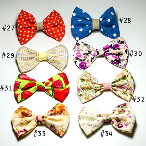 Hair Bow Clips - κοκκαλάκι, ύφασμα, φιόγκος - 3