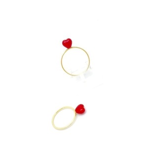 Be mine - δαχτυλίδι με κόκκινη καρδιά - fashion, επιχρυσωμένα, καρδιά, romantic, minimal, μικρά, σταθερά, δώρα αγίου βαλεντίνου - 3
