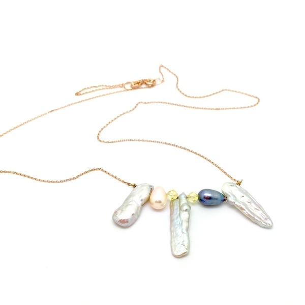Pearl - διαχρονικό κολιέ από φυσικές πέτρες - statement, αλυσίδες, chic, fashion, μαργαριτάρι, μαργαριτάρι, επιχρυσωμένα, κρύσταλλα, κρύσταλλα, κρεμαστά - 3