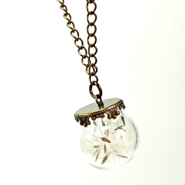 Dandelion Necklace, Make a Wish!! - ασήμι, αλυσίδες, καλοκαιρινό, boho, faux bijoux