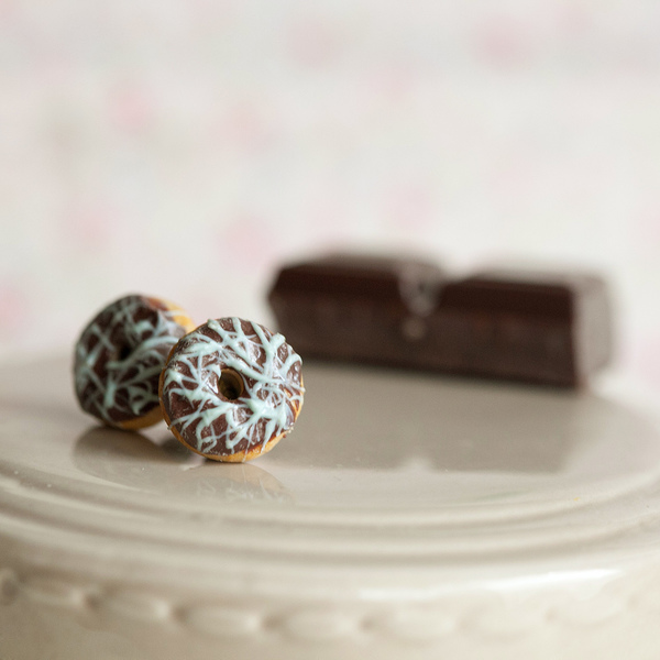 Σοκολατένια Donuts vol.1 - ιδιαίτερο, γυναικεία, στρογγυλό, πηλός, romantic - 4