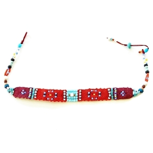 Navajo choker necklace, μακραμε κολιε / τσοκερ - ημιπολύτιμες πέτρες, πολύχρωμο, κοράλλι, κερωμένα κορδόνια, ιδιαίτερο, γυναικεία, καλοκαίρι, χαολίτης, κρύσταλλα, μακραμέ, μακραμέ, τσόκερ, χειροποίητα, χάντρες, κοντό, κοντά, boho, ethnic - 4