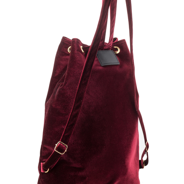 Pouch Velvet Backpack - handmade, πουγκί, σακίδια πλάτης, τσάντα, βελούδο, χειροποίητα - 2