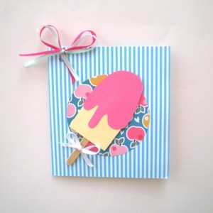 Ice cream Lovers Greeting card - κορδέλα, ξύλο, χαρτί, χειροποίητα