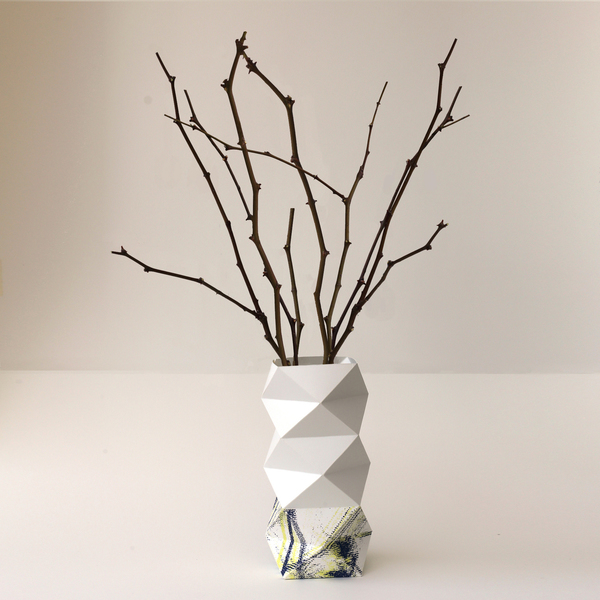 origami χάρτινο μεταξοτυπημένο βάζο - διακοσμητικό, χαρτί, βάζα & μπολ, διακόσμηση, γεωμετρικά σχέδια - 2