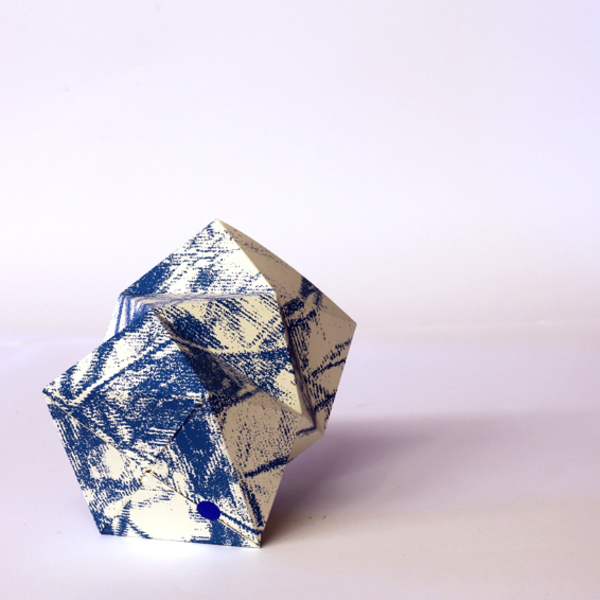 origami χάρτινο μεταξοτυπημένο βάζο (μικρό) με γυάινο δοχείο - διακοσμητικό, χαρτί, διακόσμηση, γεωμετρικά σχέδια, αξεσουάρ γραφείου - 4