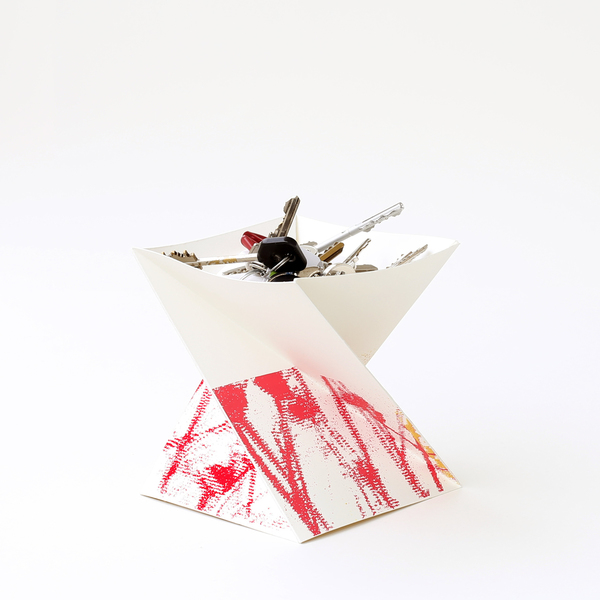 origami σετ δύο χάρτινων μεταοτυπημένων μπολ - διακοσμητικό, χαρτί, βάζα & μπολ, διακόσμηση, γεωμετρικά σχέδια - 3