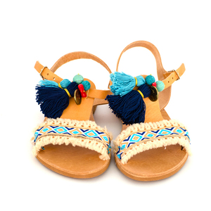 #Balos Beach# Sandals - δέρμα, ημιπολύτιμες πέτρες, καλοκαιρινό, κοράλλι, λάβα, φλουρί, με φούντες, σανδάλι, χειροποίητα, πέτρες, ethnic