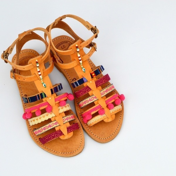 Para mi No 39 Handmade Sandals - handmade, δαντέλα, καλοκαιρινό, καλοκαίρι, σανδάλι, χειροποίητα, χάντρες, ethnic