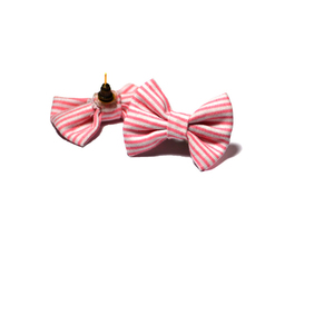 Bow Stripe - ύφασμα, φιόγκος, ριγέ, επιχρυσωμένα, καρφωτά, μικρά