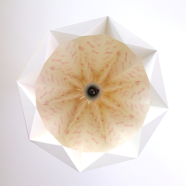 χάρτινο καπέλο λάμπας origami large - χαρτί, origami, γεωμετρικά σχέδια, για παιδιά, οροφής - 3