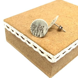 Tiny sterling silver earrings-χειροποίητα ασημένια σκουλαρίκια - γυναικεία, στρογγυλό, ασήμι 925, κύκλος, λουλούδια, καρφωτά, μικρά - 4
