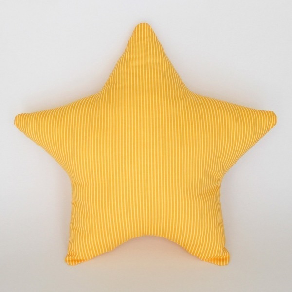 Μαξιλάρι κίτρινο αστέρι - ύφασμα, βαμβάκι, ριγέ, αστέρι, για παιδιά, μαξιλάρια