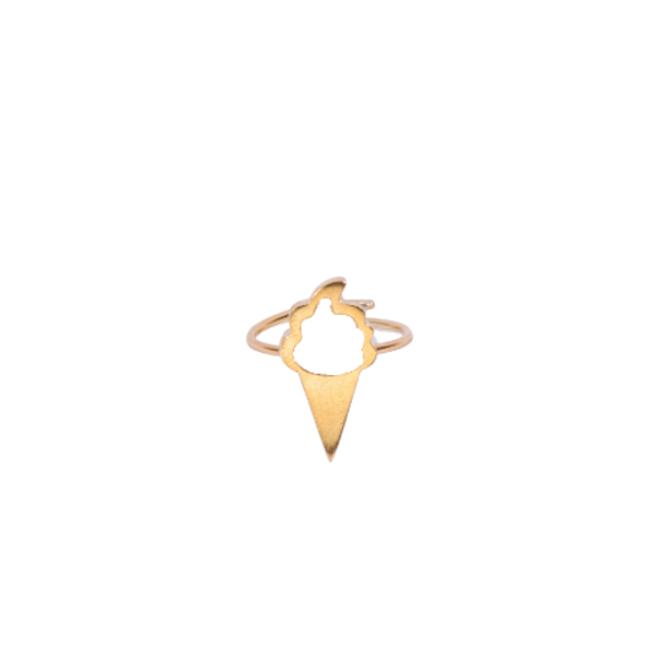"Scream for ice cream" ring - charms, επιχρυσωμένα, ασήμι 925, minimal, βεράκια, παγωτό, αυξομειούμενα
