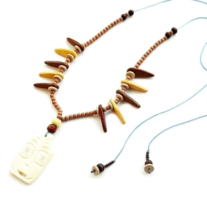 Africa necklace, εθνικ κολιε με ξυλινα και κεραμικα στοιχεια - ημιπολύτιμες πέτρες, chic, ξύλο, fashion, κερωμένα κορδόνια, γυναικεία, καλοκαίρι, χαολίτης, μακρύ, κεραμικό, χειροποίητα, χάντρες, μακριά, boho, ethnic