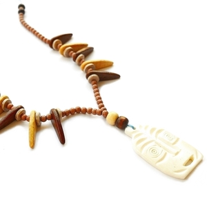 Africa necklace, εθνικ κολιε με ξυλινα και κεραμικα στοιχεια - ημιπολύτιμες πέτρες, chic, ξύλο, fashion, κερωμένα κορδόνια, γυναικεία, καλοκαίρι, χαολίτης, μακρύ, κεραμικό, χειροποίητα, χάντρες, μακριά, boho, ethnic - 3