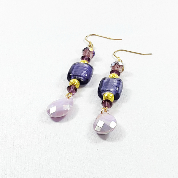 Purple Murano - ημιπολύτιμες πέτρες, γυναικεία, κρεμαστά, φθηνά
