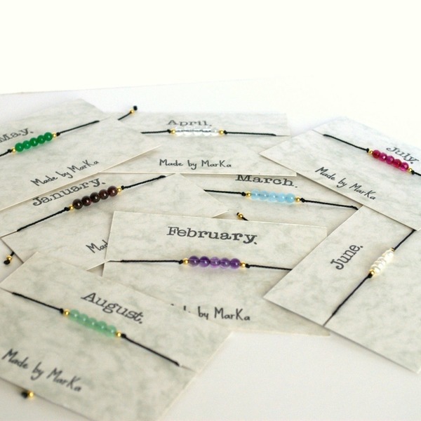 March birthstone bracelet - chic, handmade, νεφρίτης, δώρο, κορδόνια, χειροποίητα, χάντρες, minimal, αυξομειούμενα - 4