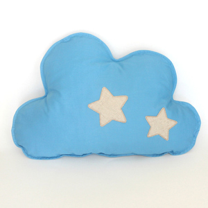 Μαξιλάρι γαλάζιο σύννεφο - βαμβάκι, αστέρι, για παιδιά, μαξιλάρια